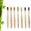 天然竹ハンドル歯ブラシ柔らかい剛毛環境に優しい虹カラフルな白くオーラルケア13色DHL