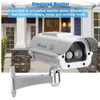 태양 광 발전 된 야외 CCTV 홈 보안 데비코 가짜 더미 카메라 캠핑 적외선 LED 조명 + 인간 센서 탐지