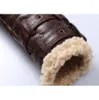 Mens Faux Leather Fur Lined Fleece Warm Thick Coats Buckle Jacket Retro Warm Motorcycle A37