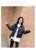 Spring Autumn Biker Street Clothing Girl Motorcycle Faux Leather Jacket Lady England Japan Style Long Sleeve Leatherwear Black Beige Coat