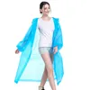 Eva Raincoats Non-Endosable Tjockad Solid Rain Coat E-Friendly Vattentät Raincoat Outdoor Travel Long Rainwear LJJA3831