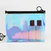 Kosmetiska väskor Fodral Mode Laser Väska Kvinnor Makeup Case TPU Transparent Skönhet Arrangör Påse Kvinna Jelly Lady Make Up