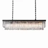 2019 nouveau lustre rectangulaire moderne lustre en cristal lumière semi-encastré lustres en cristal luminaires pour salon