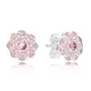 Fashion- Bloom con smalto bianco / rosa Orecchini in argento sterling 925 con borchie per le donne Regalo di nozze Gioielli fai da te Pandora