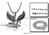Atacado- designer elegante cool titanium águia pássaro simples elegante homens pingant colar 55cm cadeia