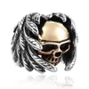 Wholesale- Steel Gothic Men Ring Jewelry Hip Hop Punk Skull Vintage Goth Rings Male Accessories Bijoux Anillos Hombre
