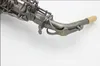 MARGEWATE Alto Eb Tune Saxophone Fleurs sculptées à la main en laiton nickelé noir Saxophone Instruments de musique avec étui Embouchure Gants