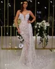 Glitter Strapless Mermaid Evening Dresses Floor Length Sequins Prom Dress African Robes De Soire Formal Party Gowns