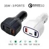 35W Snelle lading 3.0 Autolader 5 V 3.5A QC3.0 PD USB Type C Snelle opladen Dual Car Mobiele Telefoon oplader voor iPhone 11 Samsung