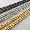 Parti 5meter i bulk 5mm Svart / Silver / Guld Rostfritt Stål Curb Link Kedja Findings Smycken Markering DIY Halsband Armband