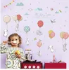 Cartoon diy super cute balloon rabbit wall sticker for kids room birds cloud decor furniture wardrobe bedroom living room decal