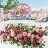 50cm artificial flower row decor for DIY wedding iron arch platform T station Xmas background flower wall window decor props EEA534