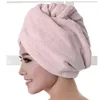 Atacado- Novo Microfibra Cabelo Envoltório Toalha de Toalha de Turbante Turbante Torção Rápida Secagem Cap Seca Senhoras Pelúcia Banho Spa Frete Grátis P102