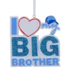 Maxora I Love My Big Brother Sister Baby 1st Polyresin Glitter Kerstboomornament Gepersonaliseerde geschenken voor feestvakantie huisdecoratie