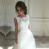 2019 Vestido de novia largo de corte en A, elegante, suave, de tul, sin espalda, encaje, vestido de novia hecho a medida de talla grande