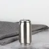 Bästsäljande 350ml Cola Can med lock och halm Rostfritt stål Vattenflaskor Dubbelmur Kaffe Kopp