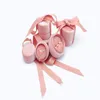 Ronde fluwelen sieraden doos roze fluwelen boog banding handgemaakte ketting ring sieraden doos