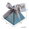 Geschenkwikkel TRIANGILLE Pyramid Box Wedding Favor Candy Boxes Gasten 50 stks/Lot Blue1