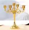 3 5 Arms Metal Pillar Candle Holders Candlestick Wedding Decoration Stand Mariage Home Decor Candelabra Silver/Gold/Bronze/Black DLH036