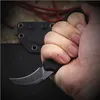 Pequeno tático karambit garra faca 440c preto de pedra lava lâmina g10 punho com kydex