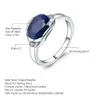 Anelli di fidanzamento in argento sterling 925 di gemma 3 24ct anello di pietra gemma a blu naturale blu naturale per donne gioielli fine cj191205307t