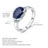 GEM'S BALLET 925 Anneaux de fiançailles en argent sterling 3 24CT NATURAL BLUE SAPPHIRE GEM STAILLE POUR FEMMES FINE BIJOUR CJ191205315Z