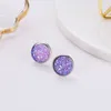 orecchini da donna minimalisti rotondi in pietra Druzy brillanti orecchini ipoallergenici in resina inossidabile per gioielli di moda da donna sfusi