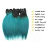 Farbe t / grün gerade menschliches Haar gewebt brasilianische indische 100% jungfrau Menschenhaarbündel 12 Zoll
