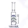Three Layers Honrycomb Hookahs Oil Burner Dip Rigs Glass Water Bongs with 14mm Bowl for Smoking