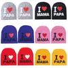 22 Стили Cute Baby Теплый Вязаные шапки Мода малышей Письмо Printed I Love Papa Mama Beanie Cap Outdoot Kids Travel Hat M2239