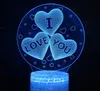 Novelty Valentine 3D I Love You Night Light USB 7 Color Change LED Table Lamp Xmas Toy Gift wholesale