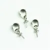 50 Pezzi 925 Argento Sterling Bail Risultati Dei Monili Mezzo Forato Perline Bail Bead Cap Goccia Rompighiaccio Bails