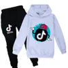 Teen Kids Tik Tok Hoodie ve Sweetpants Set 2pcs 2pcs Hooded Sweatshirt Trailsuit Toddler Erkek Kız Pantstops4532443