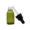 オリーブグリーンガラスエッセンシャルオイル香水ボトル液体試薬ピペットボトル乳房caps6473366付き点眼薬ボトルボトル