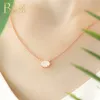 BOAKO Fire Opal necklace women rose gold engagement necklace gem stone pendant crystal chokers girl collier Z5