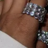choucong Eternity Finger Ring 925 sterling Silver 4mm Diamond Engagement Wedding Band Anneaux Pour Femmes hommes Bijoux