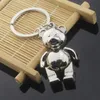 Llaveros de oso de 10cm, llavero de oso de peluche de Animal de aleación de Zinc encantador, regalo para llavero de niña, llavero, colgante de joyería, dijes para bolso