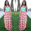 Mode-Neue Frauen Sommer Strand Boho Maxi Kleid Hohe Qualität Marke Striped Print Lange Kleider Feminine Plus Size Großhandel