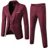 Hot Man Suit Business Formal Leisure Dress Slim Fit Waistcoat Tre-Piece Groom Bästa Mäns Passar Blazers