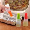 100pcs Portable Silicone Oil Pepper Bottle With Brush Measuring Cup Cap Baking BBQ Basting Brushes Pastry Oil Meat Bread Kitchen Tool Tools