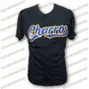 Maillots de baseball Maillot de baseball Charros De Jalisco Fabriqué au Mexique Cousu 100% polyester-Matière douce-Maillots bleus noirs