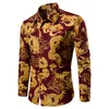 New Shirts Dragon Pattern Shirt Casual Fashion Long Sleeve Men Designer Shirts Camisa Masculina