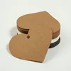 500pcs 6x5.5cm Heart Blank Package DIY Kraft Hang Tags Price Hang Tag Handmade Gift Hangtags White Black Brown