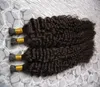 1g / pc 14 "16" 20 "24" Fusion Hair Extensions Curly Machine Made Remy I Tip Haar Keratin Pre Bonded Menselijk Haar 200pcs