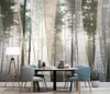 壁紙のための大きなプロモーション北欧の手描きの森の風景幾何学的なラインシンプルなテレビ背景壁絵画壁紙