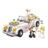 LOZ Car Blocos Modelo Edifício casamento, Mini Roadster com boneca, DIY Monte brinquedo educativo, ornamento para o Natal Kid presente de aniversário, 1119, 3-1
