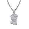 Mens Vintage Jesus Pendant Necklace Micro Pave Cubic Zirconia with 12mm Zirconia Tennis Chain Hiphop Jewelry327g