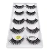 3D Mink Eyelashes 5 pares carregado misto misto multilayer grosso olho de olho cílios maquiagem ferramentas de beleza g807 navio livre 10