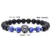 Strands Pulseira Frisada para Homens e Mulheres - 8mm Tigre Olho Ajustável Natural Rock Rock Óleo Essencial Ansiedade Aromaterapia Jóias Presente