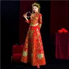 Robe de style chinois traditionnel femmes broderie royale phénix mariage cheongsam ancien mariage ethnique vêtements mariée rouge robe Qipao